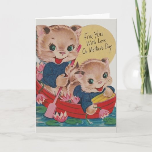 Wenskaart van de  Kittens Moederdag Kaart (Voorkant)