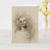 Wenskaart van de Kunst van de Fantasie van de Kaart (Gele Bloem)