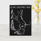 Wenskaart van de Kunst van de Hond van de Hond van Kaart (Gele Bloem)