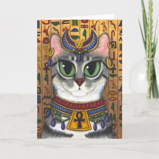 Wenskaart van de Kunst van de Kat Bastet van de Kaart (Voorkant)