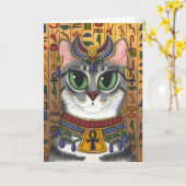 Wenskaart van de Kunst van de Kat Bastet van de Kaart (Gele Bloem)