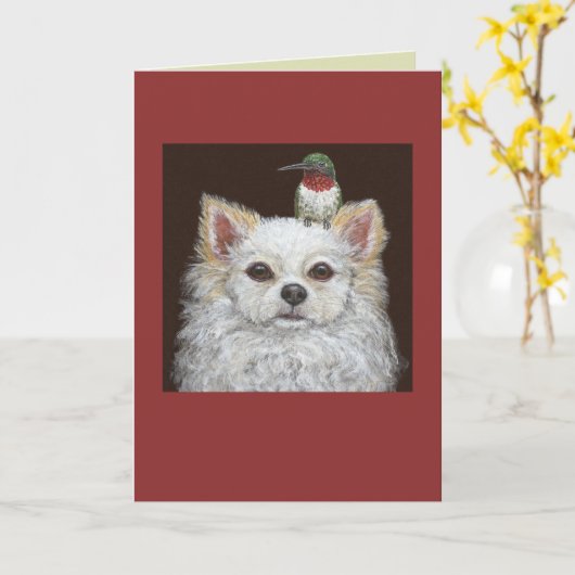 Wenskaart van de langharede kaart (Gele Bloem)