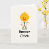 Wenskaart van de Marathon van het Kuiken van de Kaart (Gele Bloem)