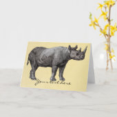 Wenskaart van de neushoorn Kaart (Gele Bloem)