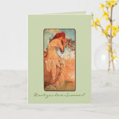 Wenskaart van de nieuwe Girl Solstice Kaart (Gele Bloem)