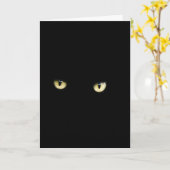 Wenskaart van de Ogen van de Kat van Halloween het Kaart (Gele Bloem)