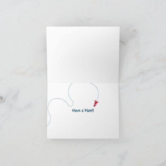 Wenskaart van de Outer Space Astronaut Kaart (Binnen)