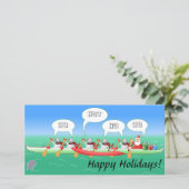 Wenskaart van de outrigger Canoe Feestdagenkaart (Staand voorkant)