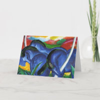 Wenskaart van de Paarden van Franz Marc het Blauwe