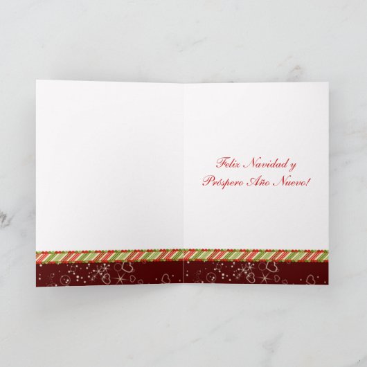 Wenskaart van de poinsettia het Spaanse Kerstmis Feestdagen Kaart (Binnen)