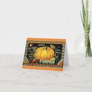 Wenskaart van de Pompoen van de herfst het Vintage Feestdagen Kaart