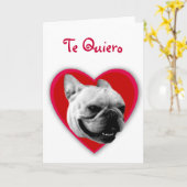 Wenskaart van de quiero het Franse Buldog van Te Kaart (Gele Bloem)