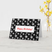 Wenskaart van de schedel kaart (Gele Bloem)