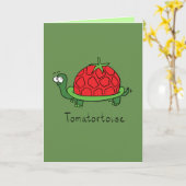Wenskaart van de Schildpad van de Tomaat van het Kaart (Gele Bloem)