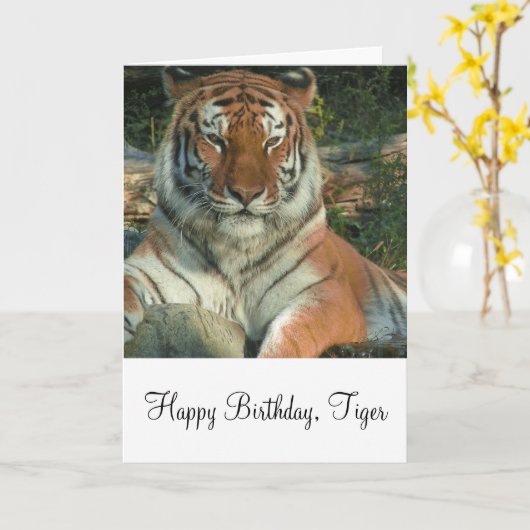 Wenskaart van de Siberische tijger Kaart (Gele Bloem)