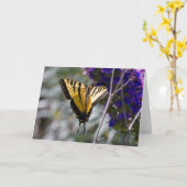 Wenskaart van de swallowtail Butterfly Kaart (Gele Bloem)