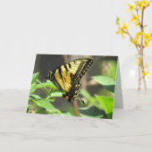 Wenskaart van de swallowtail Butterfly Kaart (Gele Bloem)