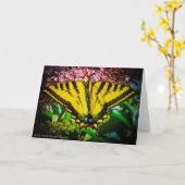 Wenskaart van de swallowtail Butterfly Kaart (Gele Bloem)