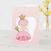 Wenskaart van de tand met tand kaart (Gele Bloem)