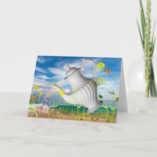 Wenskaart van de theepot van de Droom" ~ "het Bedankkaart (Voorkant)