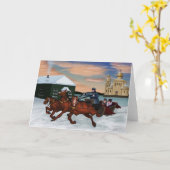 Wenskaart van de trojka kaart (Gele Bloem)