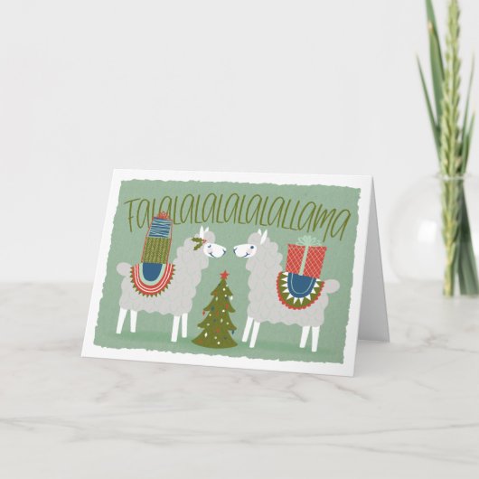 Wenskaart van de Vakantie van de Lama van La van Feestdagen Kaart (Voorkant)