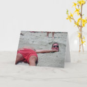 Wenskaart van de Vakantie van het strand het Hoofd Kaart (Gele Bloem)