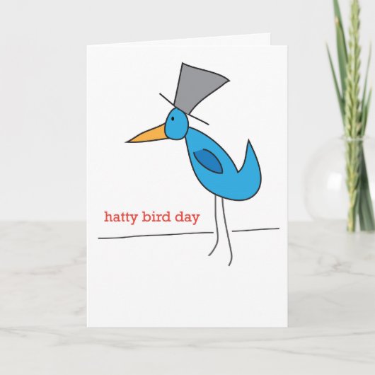 Wenskaart van de verjaardag - Hatty Bird Day! Kaart (Voorkant)