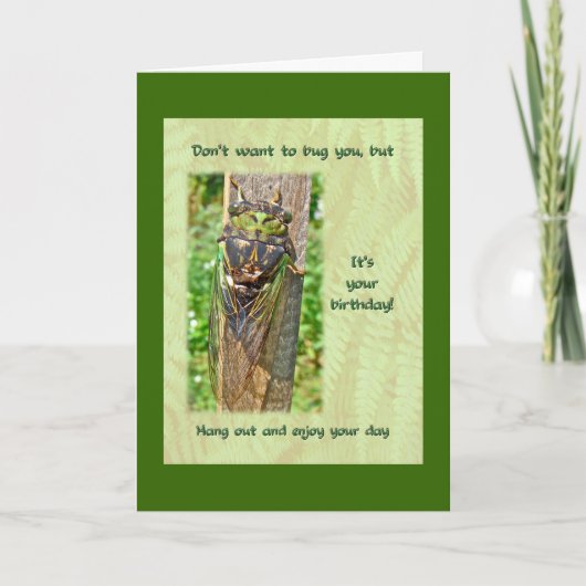 Wenskaart van de Verjaardag van de cicade het Kaart (Voorkant)