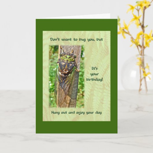 Wenskaart van de Verjaardag van de cicade het Kaart (Gele Bloem)