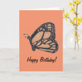 Wenskaart van de Verjaardag van de Vlinder van de Kaart (Gele Bloem)