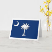 Wenskaart van de vlag van South Carolina Kaart (Gele Bloem)