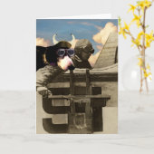 Wenskaart van de vliegende hond kaart (Gele Bloem)