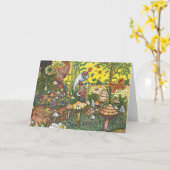 Wenskaart van de vlinder kaart (Gele Bloem)