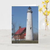 Wenskaart van de vuurtoren van Tawas Point Kaart (Gele Bloem)