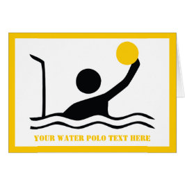 Wenskaart van de waterpolospeler zwarte silhouet