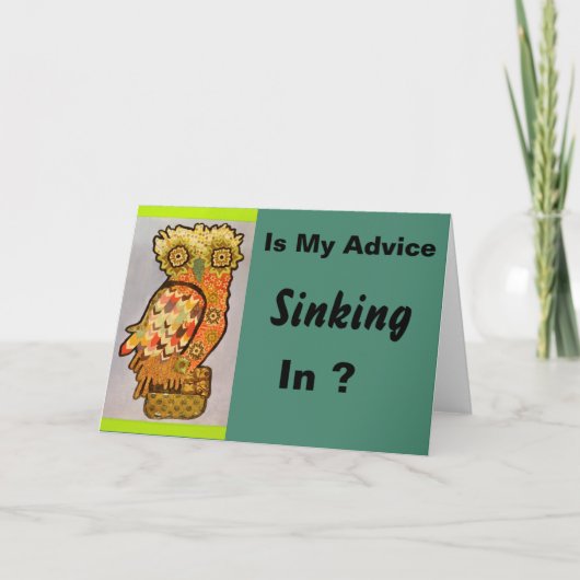 Wenskaart van de Wijze Uil Kaart (Voorkant)