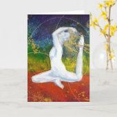 Wenskaart van de Yoga van de chi het Kleurrijke Kaart (Gele Bloem)