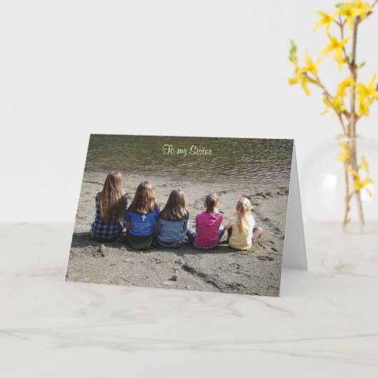 Wenskaart van de zusters kaart (Gele Bloem)