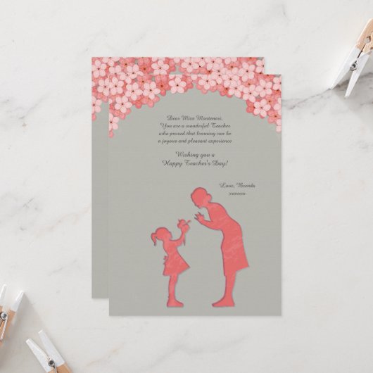 Wenskaart van docenten en studenten kaart (Voorkant / Achterkant in situ)