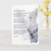 Wenskaart van Dog Comforter Pet Parent Gift Kaart (Gele Bloem)