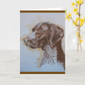 Wenskaart van Duitse Wijzer Shorthair Kaart (Gele Bloem)