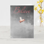 wenskaart van een gelovig varken kaart (Gele Bloem)