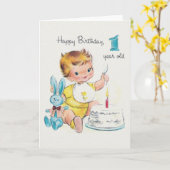  Wenskaart van een jaar oud Kaart (Gele Bloem)