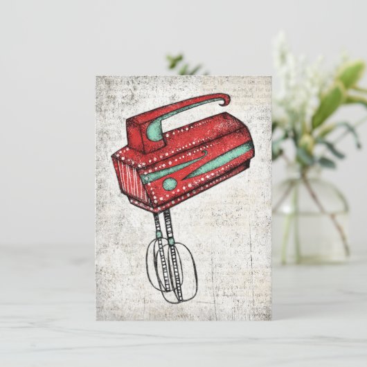 Wenskaart van elektrische handmixer kaart (Staand voorkant)