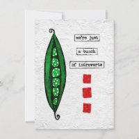 Wenskaart van erwten - Funny Vegetable - Introvert