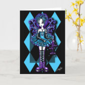 Wenskaart van Fae van de Libel van de "pijper" het Kaart (Gele Bloem)