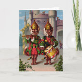 Wenskaart van fiets- en trommelkoes feestdagen kaart (Voorkant)