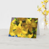 Wenskaart van gele gele lenzen, geverfd kaart (Gele Bloem)