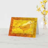 Wenskaart van gele vogelkanarie kaart (Gele Bloem)